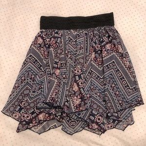Chiffon print flowy skirt boho vibe